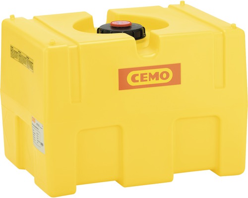 Gelber CEMO Tank aus Kunststoff