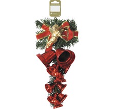 Weihnachtsdekoration mit Engel, Schleife und Glocken