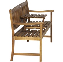 Gartenbank aus Holz mit integriertem Tisch