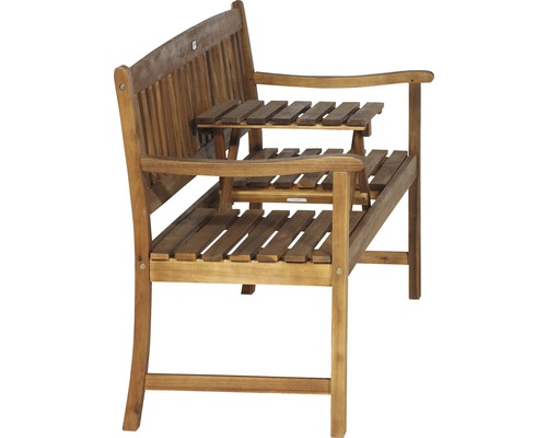 Gartenbank aus Holz mit integriertem Tisch