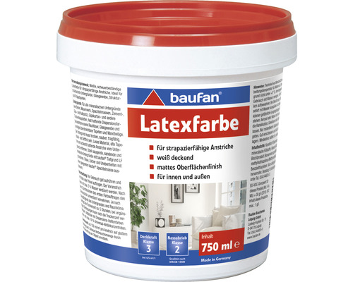 Latexfarbe Baufan weiß 750 ml-0