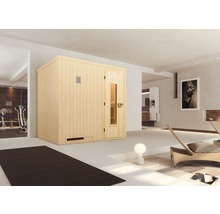 Elementsauna Weka Halmstad HT Gr.2 inkl. 7,5 kW Bio Ofen u.digitaler Steuerung mit Holztüre und Isolierglas wärmegedämmt