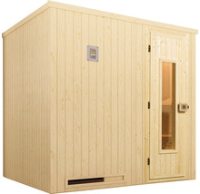Elementsauna Weka Halmstad HT Gr.2 inkl. 7,5 kW Bio Ofen u.digitaler Steuerung mit Holztüre und Isolierglas wärmegedämmt