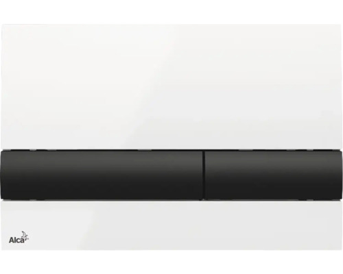 Betätigungsplatte Alca basic Platte weiß glänzend / Taster schwarz glänzend M1710-8