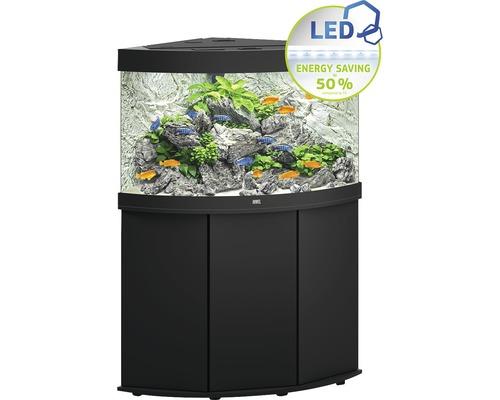 Aquariumkombination JUWEL Trigon 190 SBX mit LED-Beleuchtung, Filter, Heizer und Unterschrank schwarz