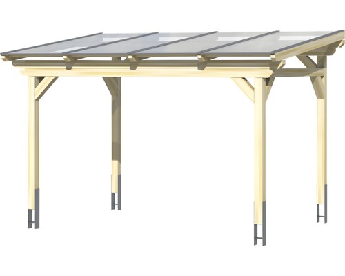 Holzcarport mit transparentem Dach