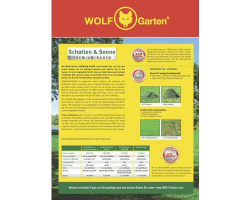 Wolf Garten Premium Rasen Produktinformation