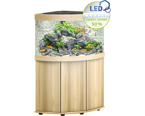 Aquariumkombination JUWEL Trigon 190 SBX mit LED-Beleuchtung, Filter, Heizer und Unterschrank helles Holz-0