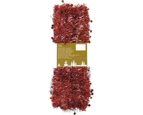 Weihnachtsbaumschmuck Sternchengirlande L 400cm rot