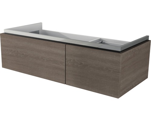 Waschtischunterschrank Baden Haus Avril BxHxT 100 x 30 cm x 45 cm Frontfarbe eiche dunkel holzdekor