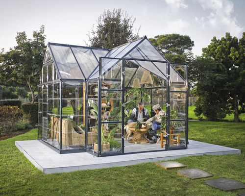 Gewächshaus Palram – Canopia Victory Orangerie 365 x 305 cm anthrazit Gewächshaus Palram – Canopia Victory Orangerie 365 x 305 cm anthrazit