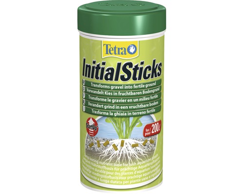 Tetra InitialSticks verwandeln Kies in fruchtbaren Bodengrund für Aquariumpflanzen.