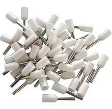 Aderendhülsen 0,75x8 mm weiß mit Kunststoffkragen 100 Stück