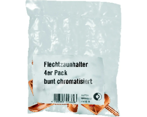 Flechtzaunhalter Viererpack, chromatisierte Oberfläche