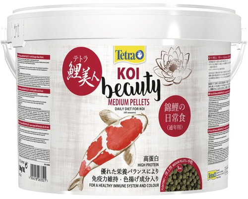 Pelletfutter Tetra KOI Beauty Medium 10 l Tetra Koi Beauty Medium Pellets in einem Eimer, Fischfutter für Koi
