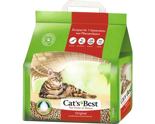 Katzenstreu Cats Best Original 10 l Katzeneinstreu aus Pflanzenfasern von Cat''s Best im 4,3 Kilogramm Sack