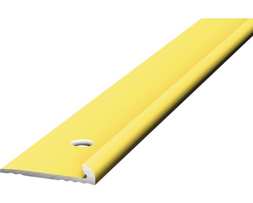 Prinz Abschlussprofil Alu gold gelocht 18 x 3,5 x 2500 mm Gelbes Treppenkantenprofil mit Befestigungsbohrung