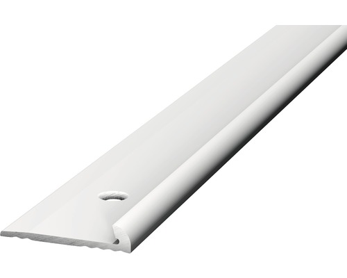Prinz Abschlussprofil Alu silber gelocht 18 x 3,5 x 2500 mm Weiße Übergangsschiene mit Befestigungslöchern