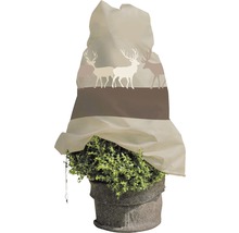Winterschutzvlies Hirsch Herde Videx 110 x 110cm 50g/m² beige-cappuccino