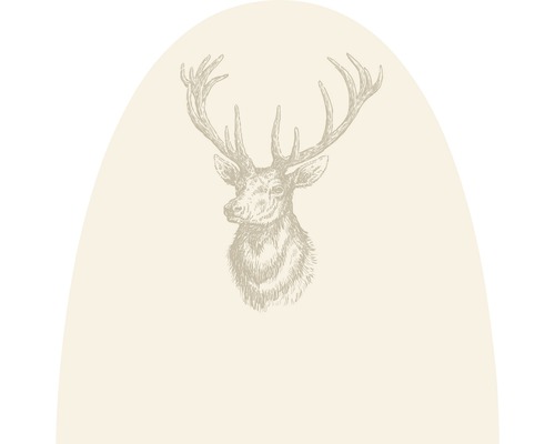 Winterschutzvlies Hirschkopf Vintage Videx 110 x 110cm 50g/m² sandbeige Hirschkopf Illustration