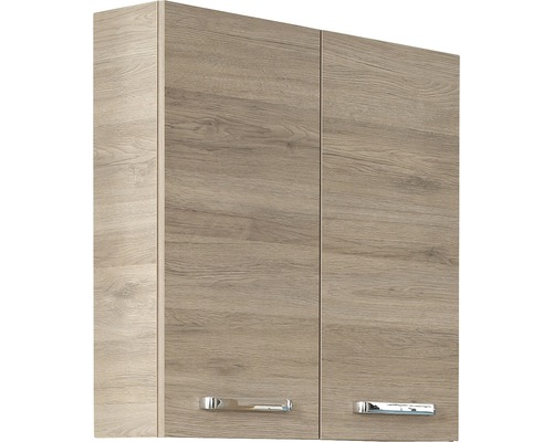 Hängeschrank mit zwei Türen und Metallgriffen