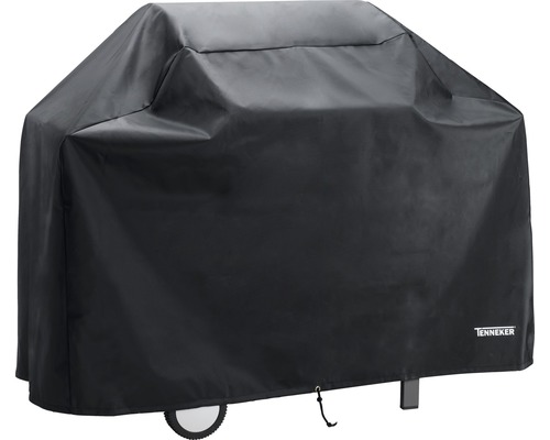 Schwarze Grillabdeckung zum Schutz vor Witterungseinflüssen