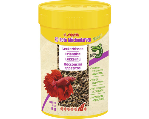 Fischfutter sera Bloodworms FD Snack 100 ml (11 g), Rote Mückenlarven Fischfutter sera Bloodworms FD Snack 100 ml (11 g), Rote Mückenlarven