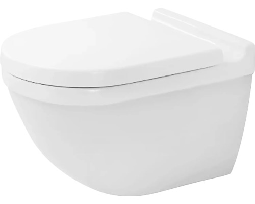DURAVIT spülrandloses Wand-WC-Set Starck 3 Rimless weiß WC-Sitz mit Absenkautomatic 45270900A1