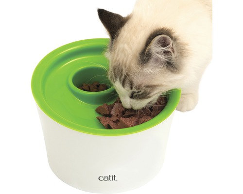Katze frisst aus Fressnapf von Catit