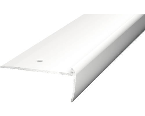 Prinz Treppenkantenprofil Alu silber gelocht 45 x 19,5 x 2500 mm Stufenkantenprofil aus Kunststoff mit Befestigungsbohrung