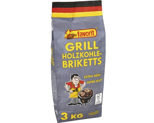 Holzkohlebriketts 3 kg zum Grillen geeignet