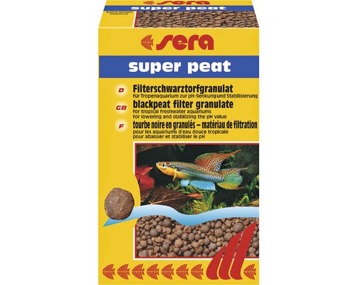 Filtermedium sera super peat 500 g, Torfgranulat senkt und stabilisiert den pH-Wert Sera Super Torf zur dauerhaften Einstellung eines pH-Werts unter 7 fuer tropische Schwarzwasseraquarien, 500 Gramm