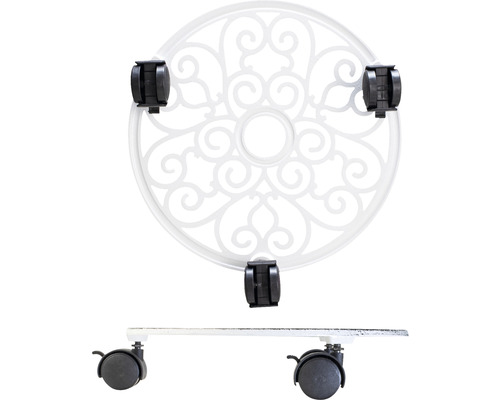 Rolluntersetzer für Blumentöpfe mit filigranem Muster und Rollen