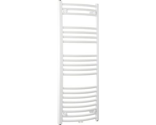 Sanotechnik Designheizkörper Bari gebogen 1188x600 mm weiß mit Mittelanschluss Weißer Handtuchwärmer mit gebogenen Heizrohren