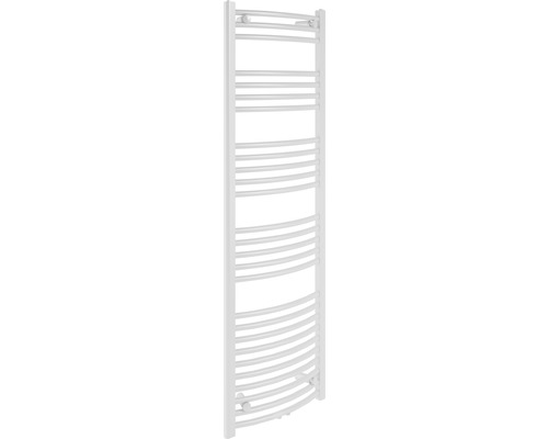 Designheizkörper Sanotechnik Bari gebogen 1600x600 mm weiß mit Mittelanschluss Weißer Badheizkörper mit gebogenen Heizrohren.