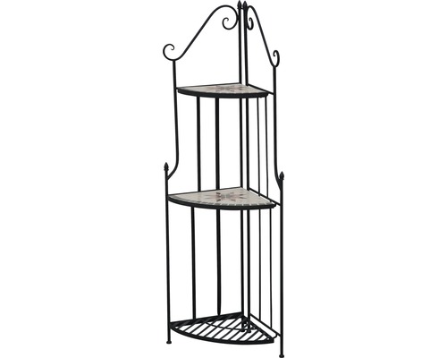 Eckregal mit zwei Mosaikablagen aus Metall