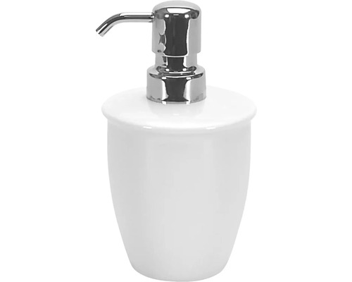Seifenspender aus Keramik mit Chrompumpe