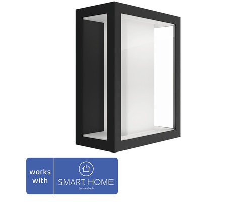 Philips hue LED Wandleuchte White & Color Ambiance 1200 lm schwarz 24x19 cm - Kompatibel mit SMART HOME by hornbach