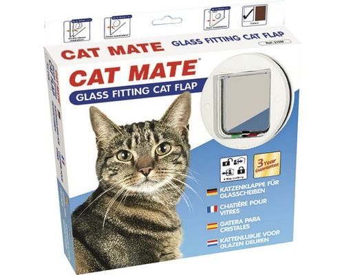 Katzenklappe Cat Mate 4-Wege Glas 223 mm weiß Katzenklappe Cat Mate 4-Wege Glas 223 mm weiß
