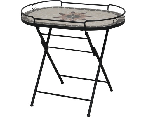 Gartentisch Gardamo Stella Servier Gestell Stahl schwarz matt, Fläche Keramik mehrfarbig, prakGartentisch zusammenklappbar Gartentisch Gardamo Stella Servier Gestell Stahl schwarz matt, Fläche Keramik mehrfarbig, prakGartentisch zusammenklappbar