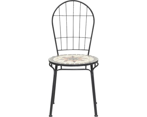 Gartenstuhl mit Mosaiksitzfläche und Metallgestell