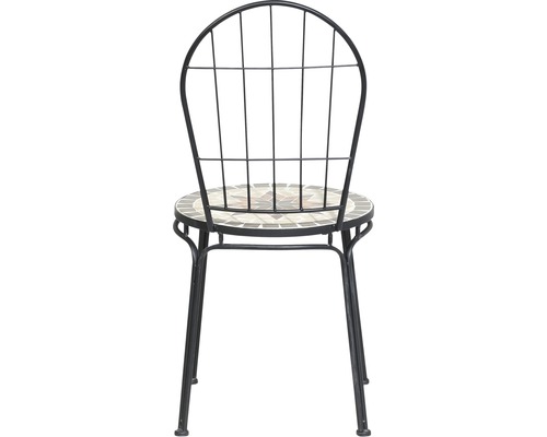 Gartenstuhl mit Mosaik-Sitzfläche und Metallgestell
