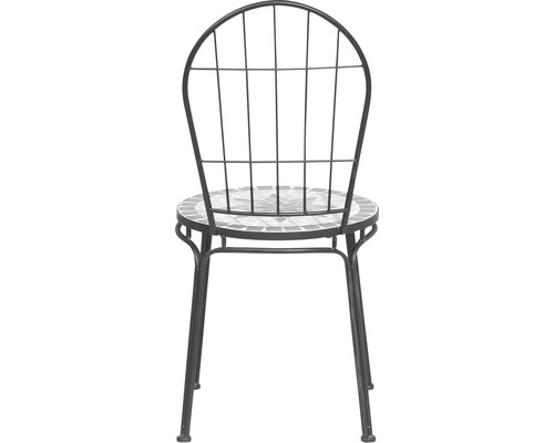 Gartenstuhl mit Mosaiksitzfläche und Metallgestell