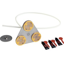 Fliesenlegehilfe Set mit Saugheber, Dichtlippe, Montageteller, Montagekappe und Klebstoff