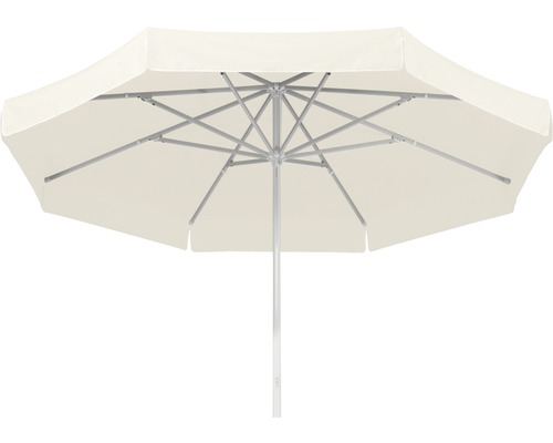 Marktschirm Schneider Jumbo Ø 400 H 295 cm Polyester 220 g/m² weiß Geöffneter, quadratischer Sonnenschirm mit Metallgestell