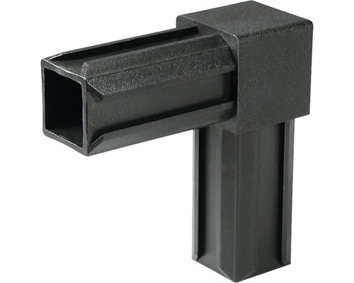 XD-Rohrverbinder 90° für Vierkantrohre 20x20x1,5 mm Kunststoff schwarz-0