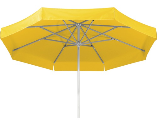 Sonnenschirm Schneider Jumbo Ø 300 H 275 cm Polyester 220 g/m² gelb Gelber Sonnenschirm mit Metallgestell