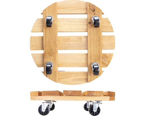 Pflanzenroller aus Holz mit Rollen