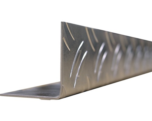 Winkelprofil Alu Riffelblech 23,5x23,5x1,5 mm, 2 m Winkelprofil aus Metall mit Riffelblechmuster