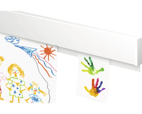 Weiße Bilderleiste mit Kinderzeichnungen